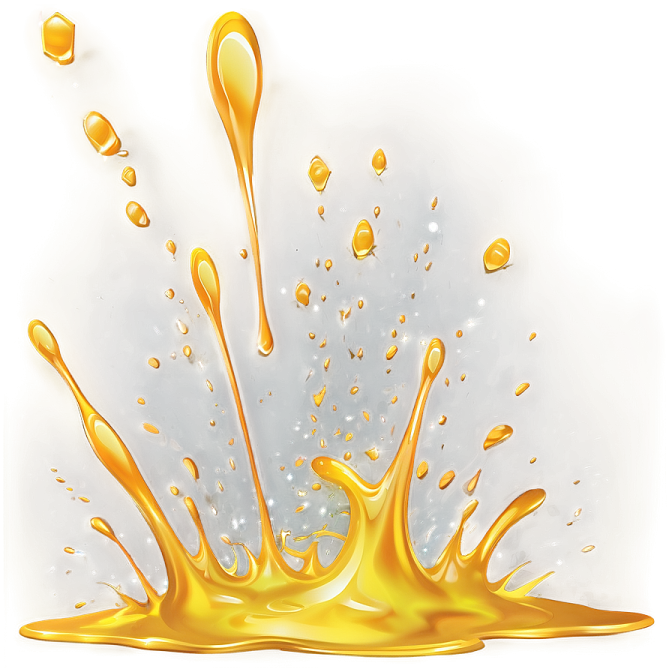 a yellow liquid splash on a white background