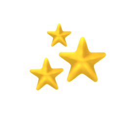 three yellow stars on a white background
