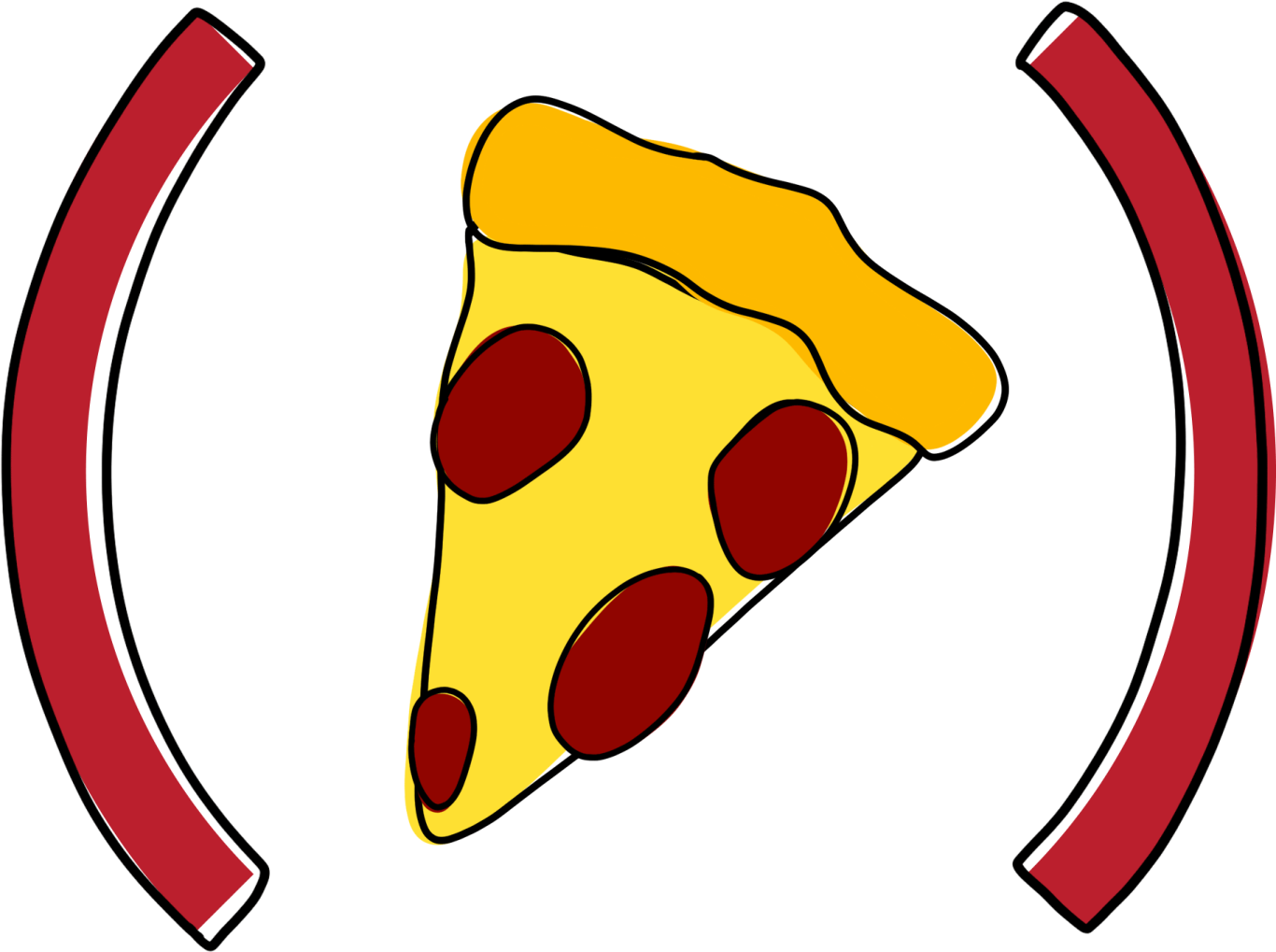 a slice of pizza on a white background