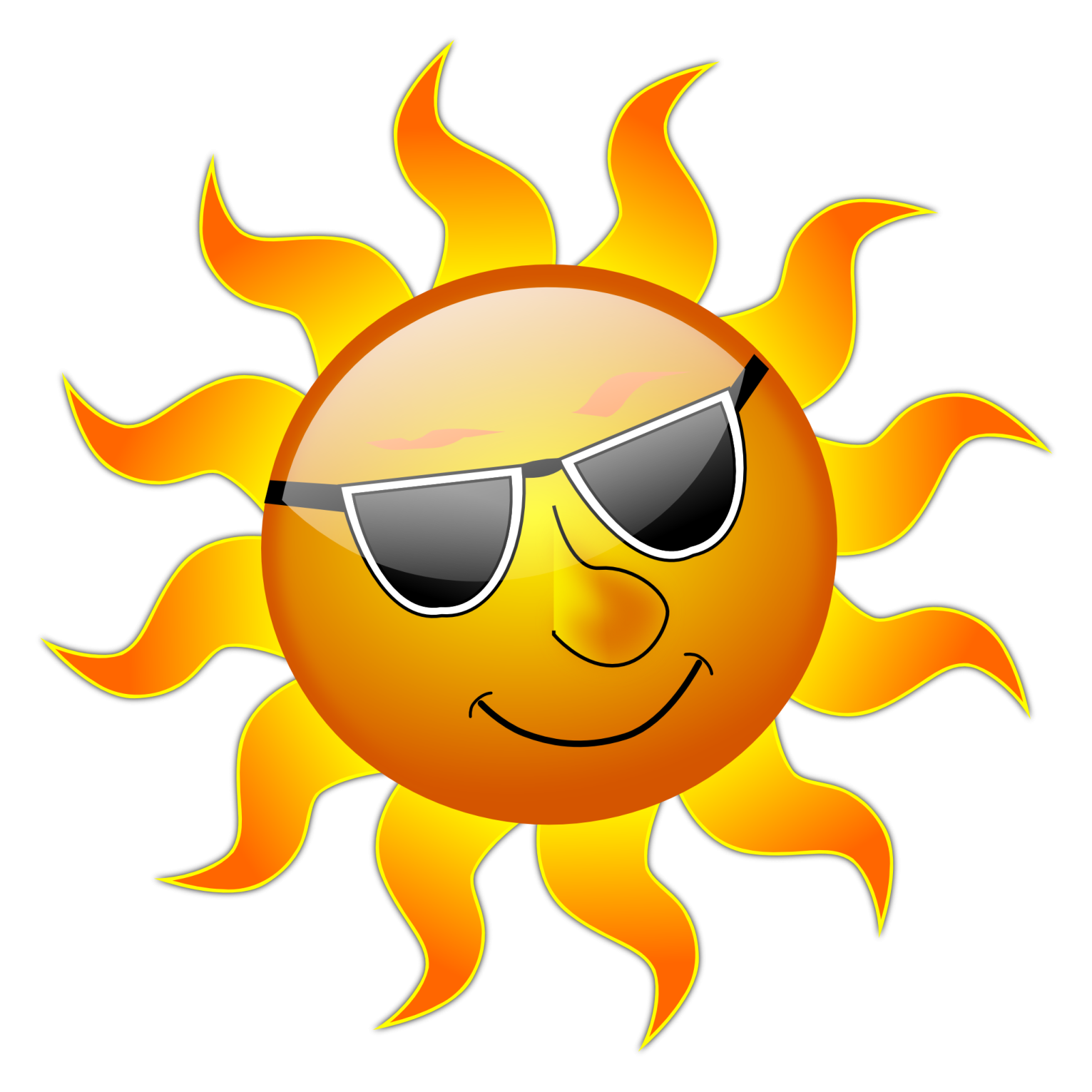a cartoon sun with sunglasses on it