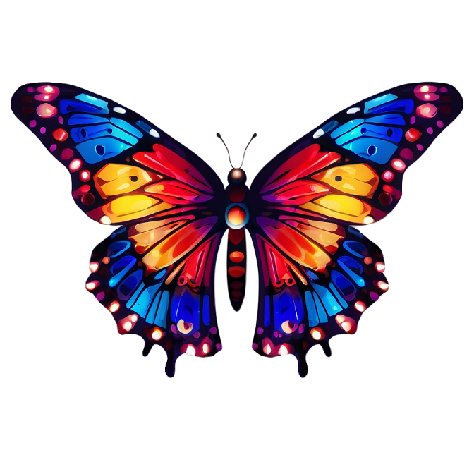 a colorful butterfly on white background