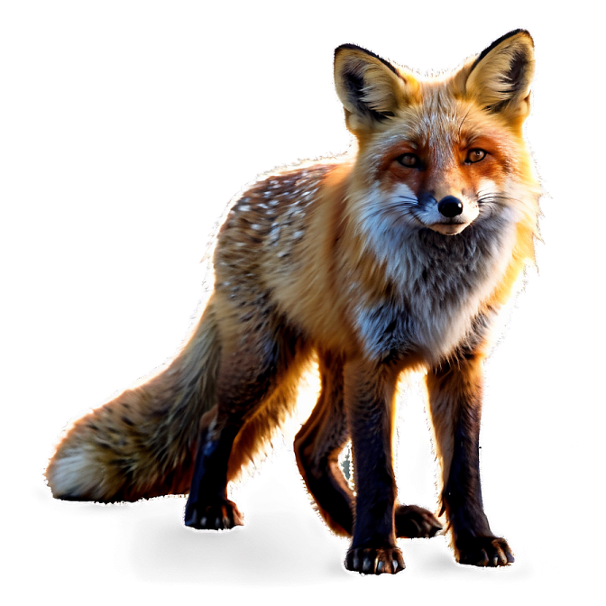 a close up of a fox on a white background