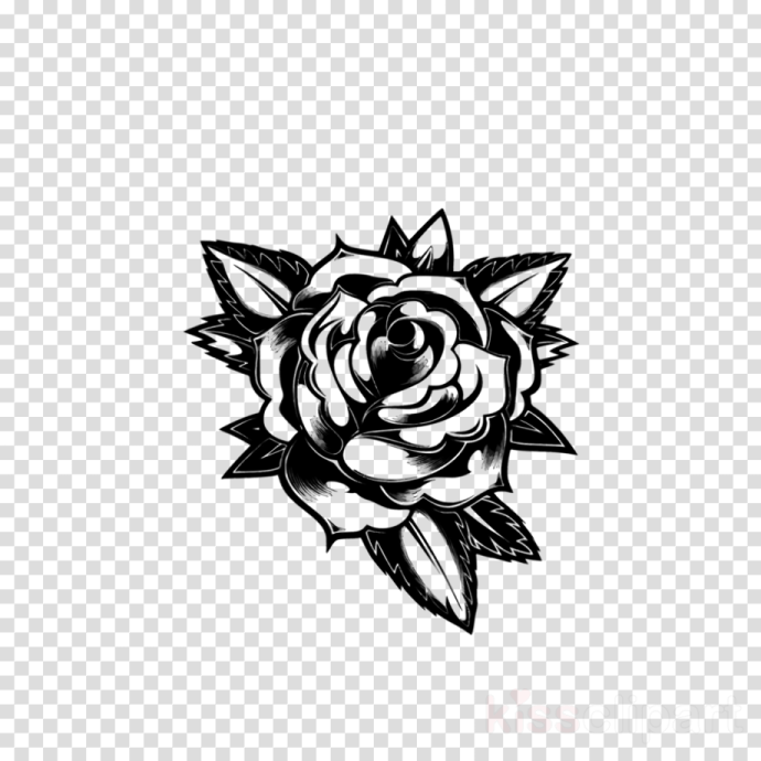 a rose tattoo design on a transparent background