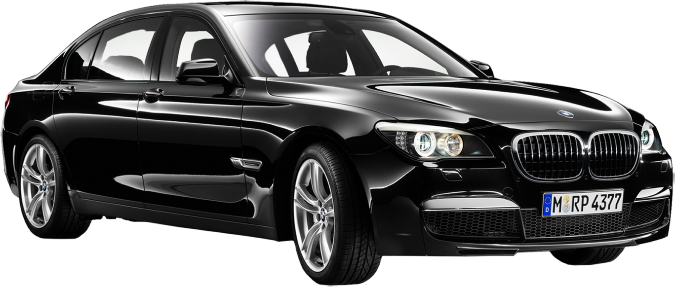 a black bmw car on a white background
