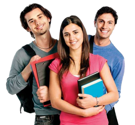 a group of people holding books and smiling