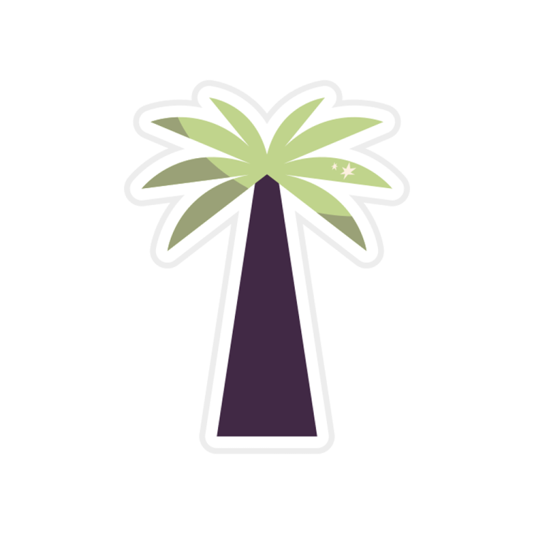 a palm tree with a star on top