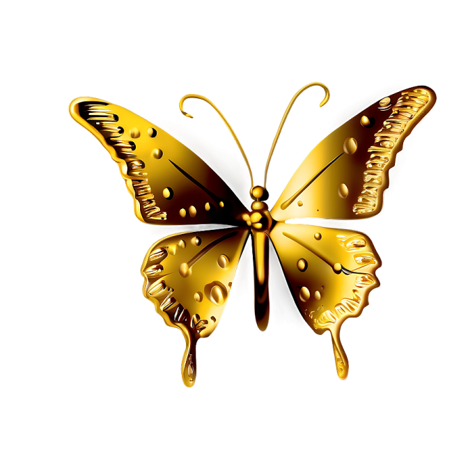 a gold butterfly on a white background