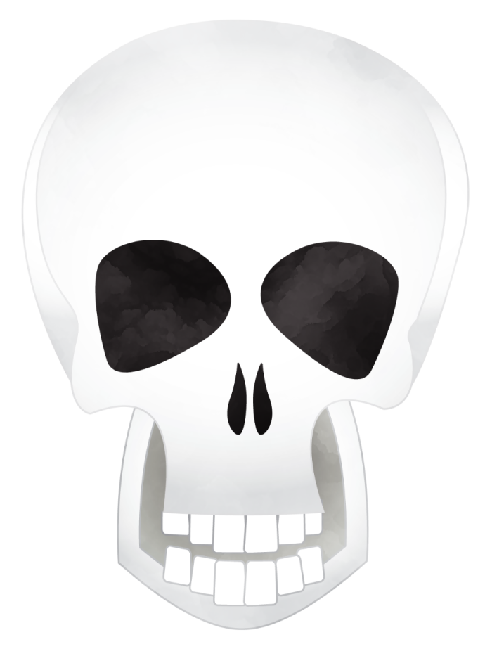 a white skull mask with black eyes