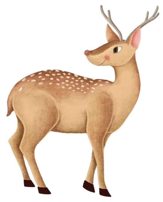 a deer with ants on it's head