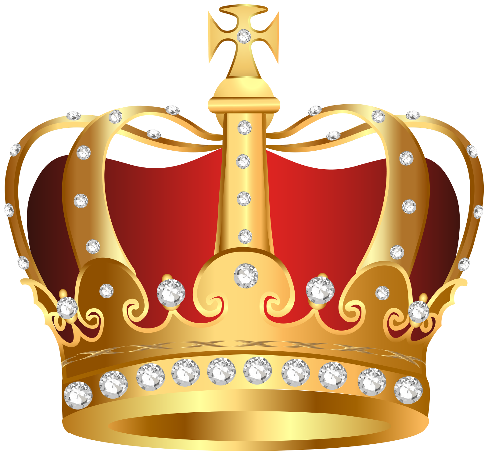 a gold crown with diamonds on it