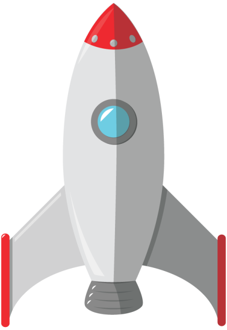 an illustration of a rocket on a white background