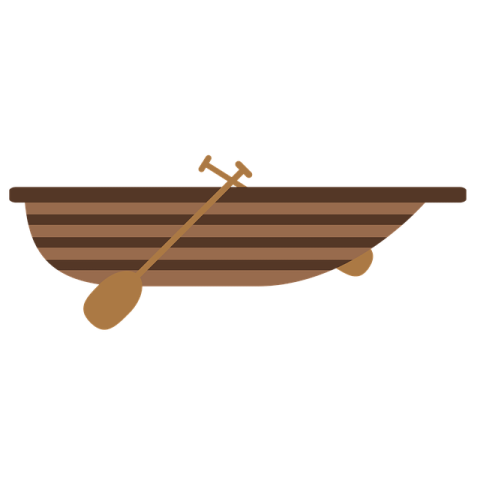 a boat with a paddle on it