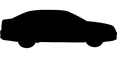 a car silhouetted on a white background