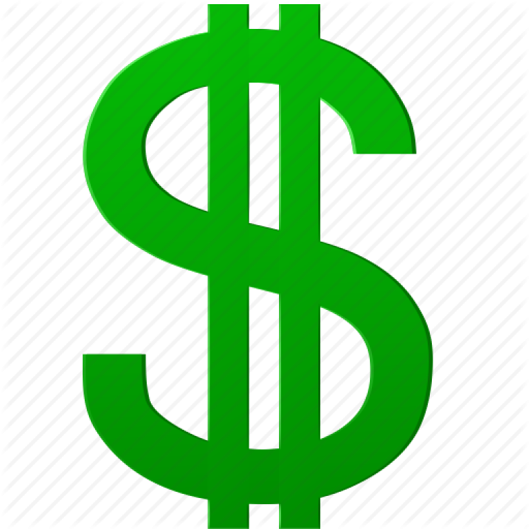 a dollar sign on a white background