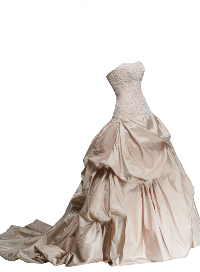 a wedding dress on a white background