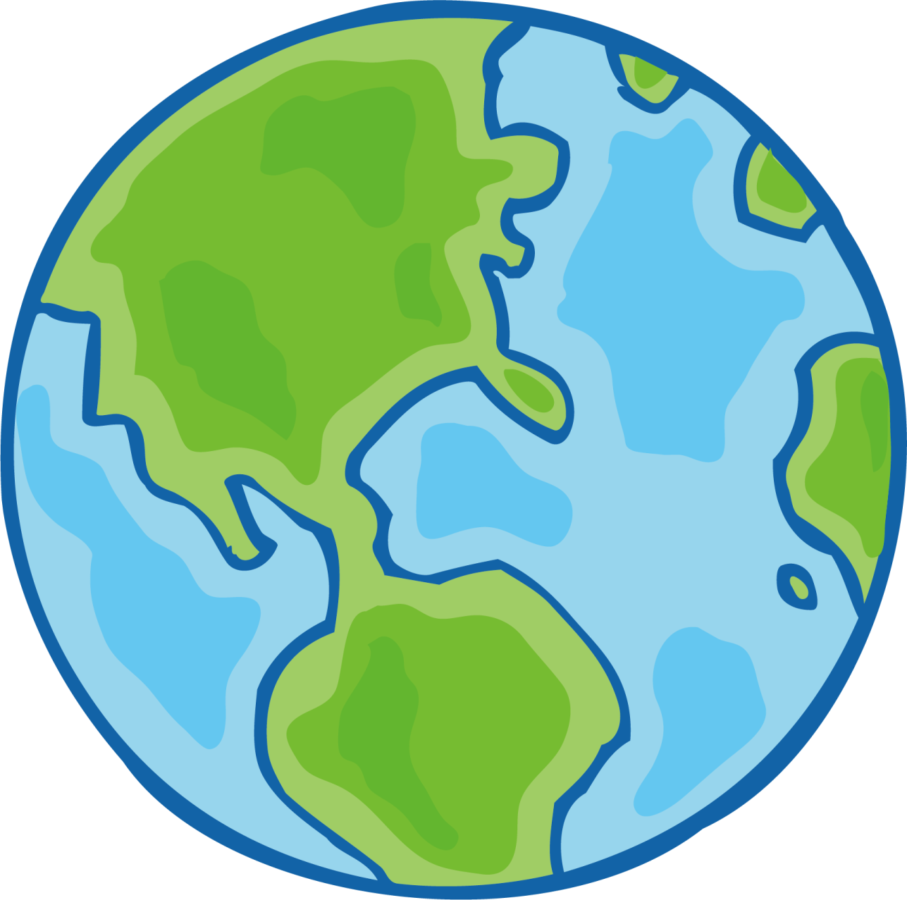 a blue and green earth with white background