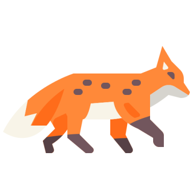 an orange fox on a white background