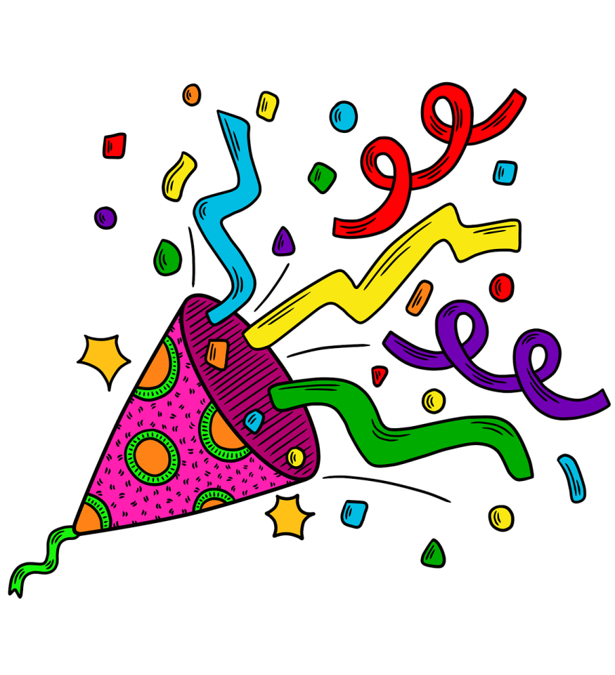 a drawing of a slice of pizza with colorful toppings