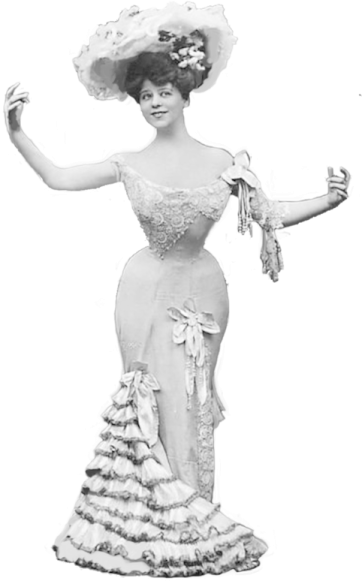 an old black and white photo of a woman in a dress