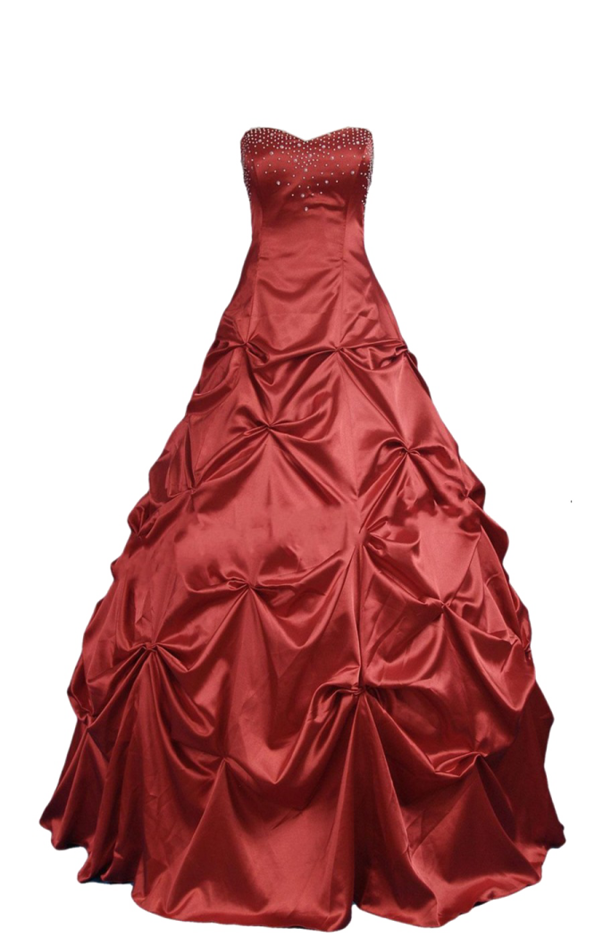 a red wedding dress on a white background