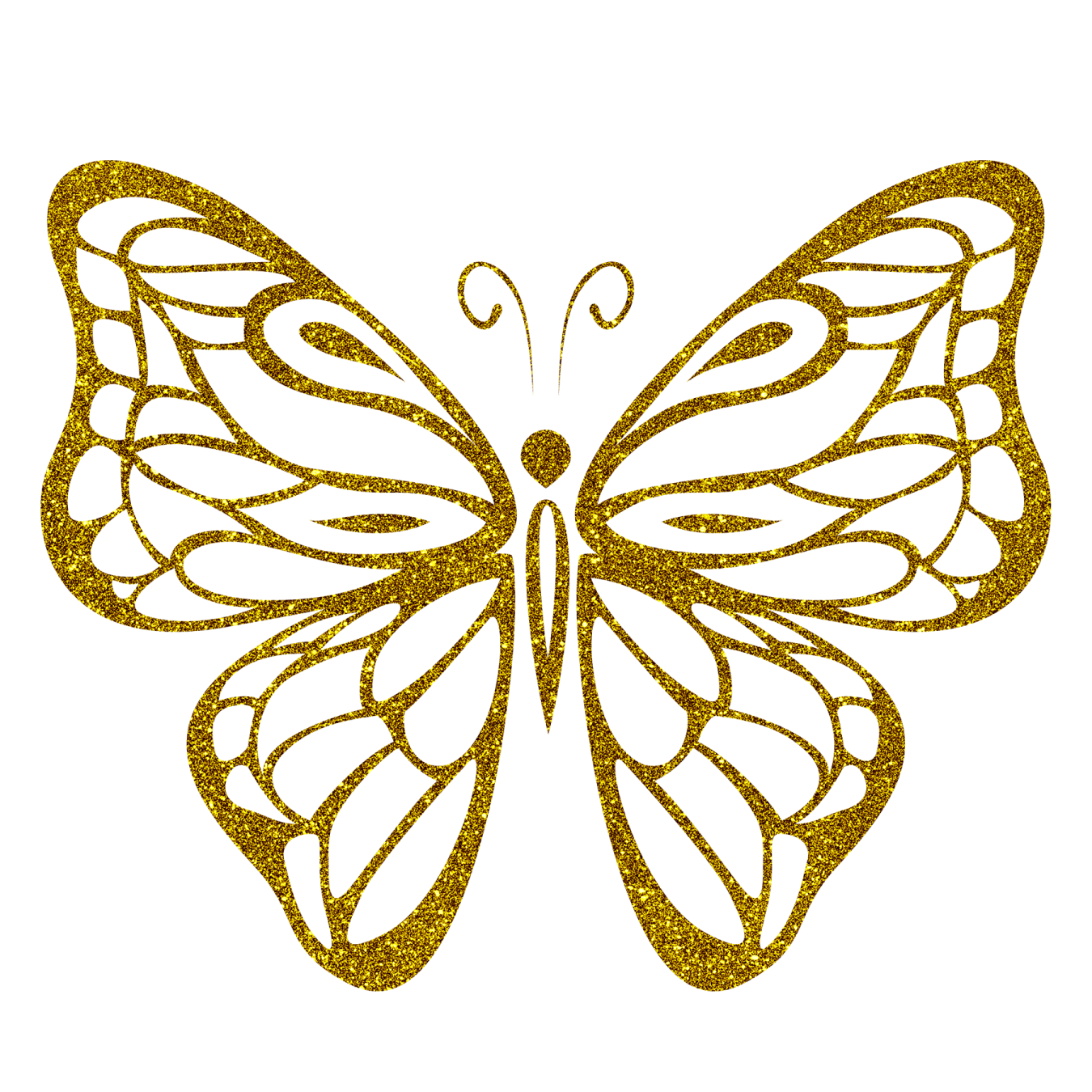 a gold butterfly on a white background