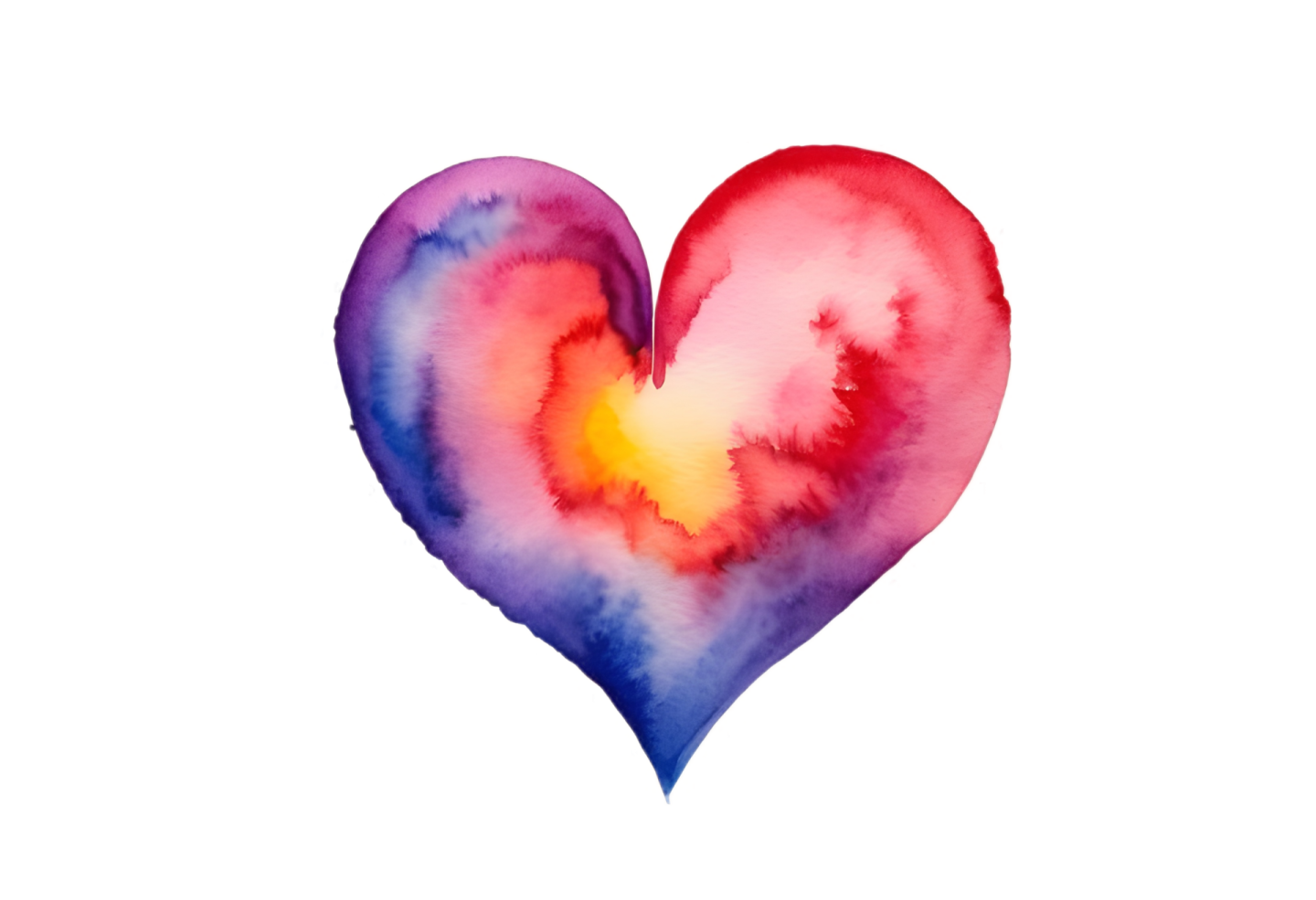 a watercolor heart on a white background