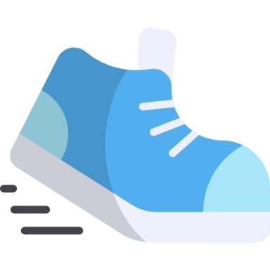a pair of blue sneakers on a white background