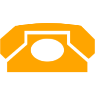 an orange phone with a white background
