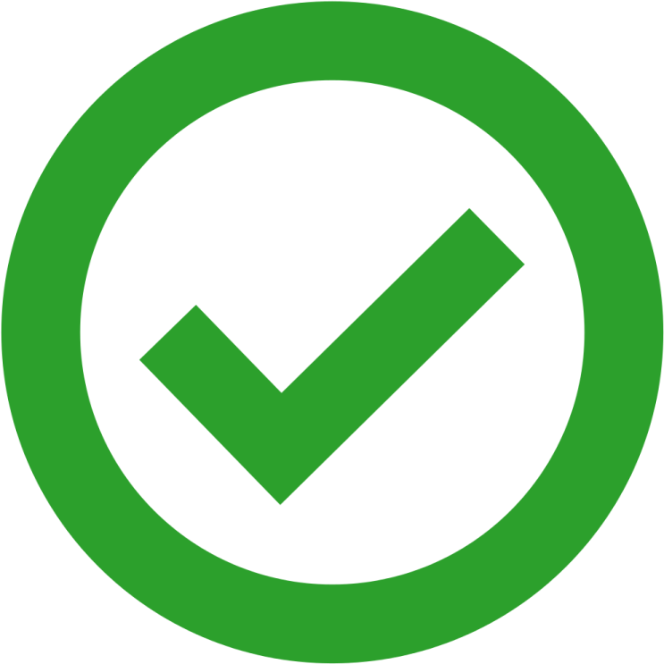 a green check mark in a circle