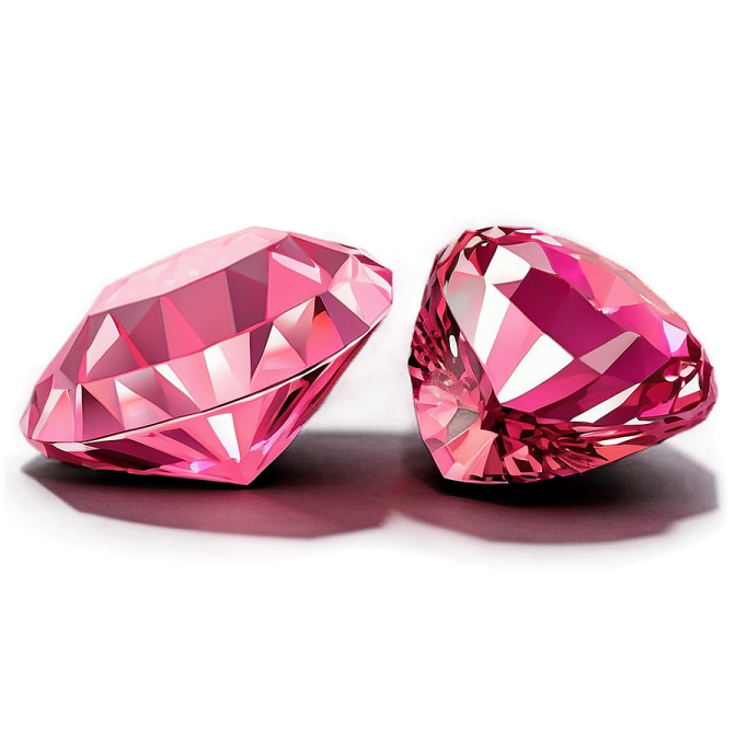 two pink diamonds on a white background