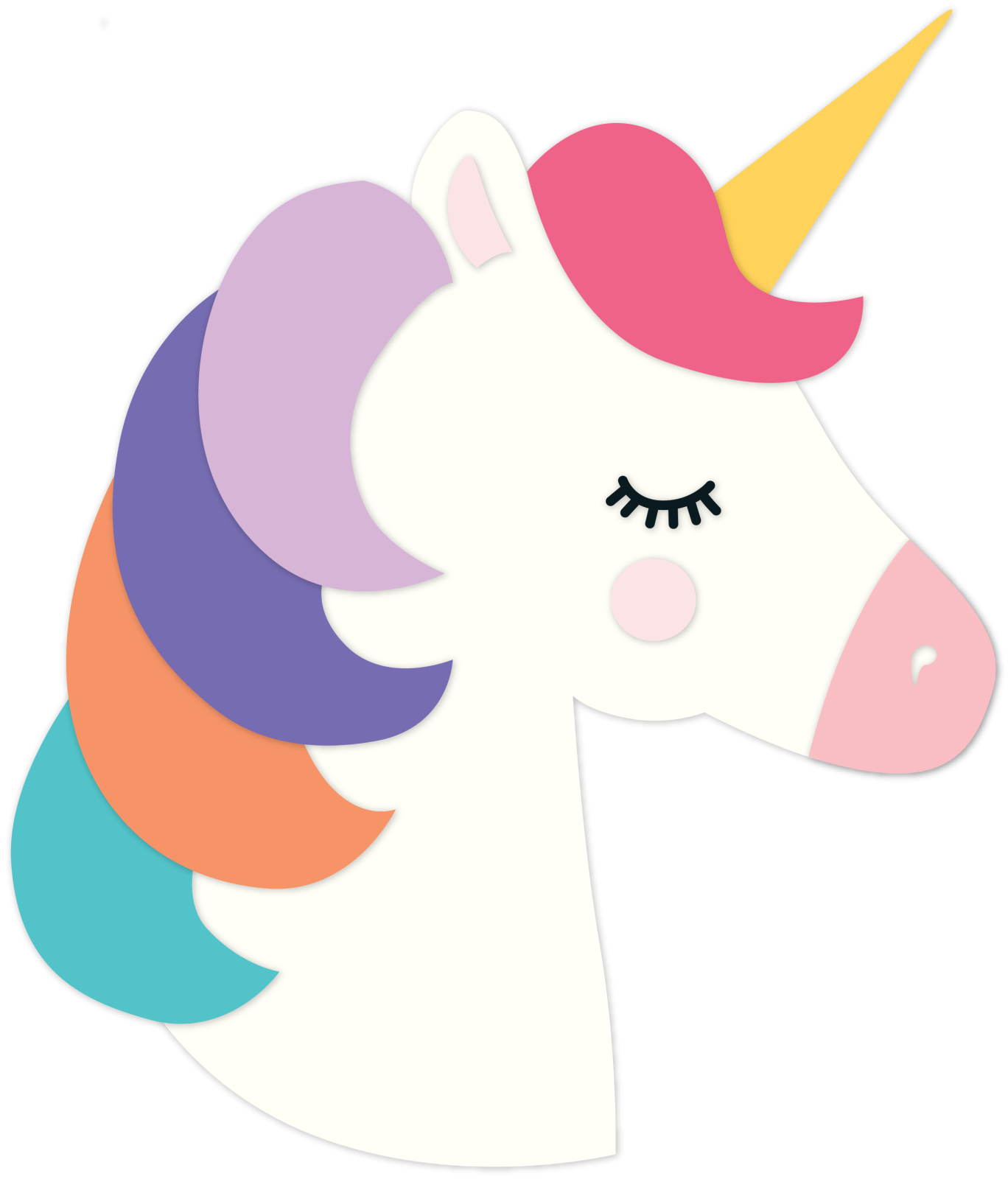 a unicorn with colorful manes on it's head