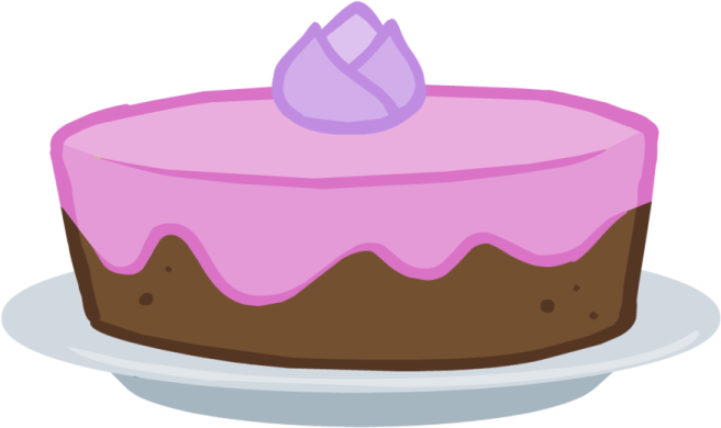 a chocolate cake with pink icing on top