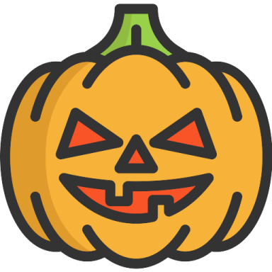 a halloween pumpkin with an evil face