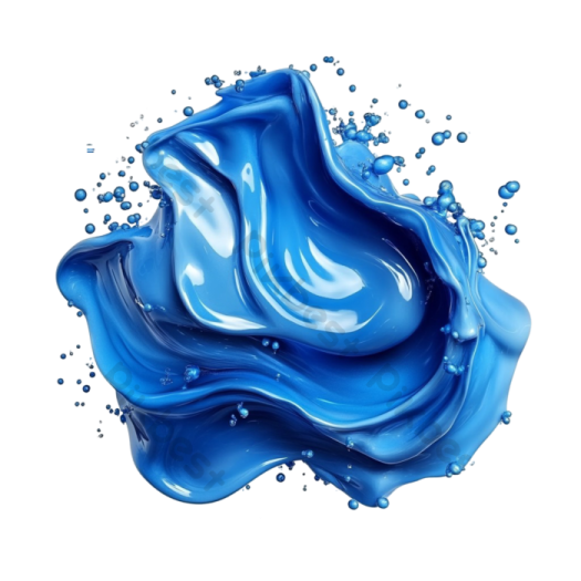 a blue liquid splash on white background