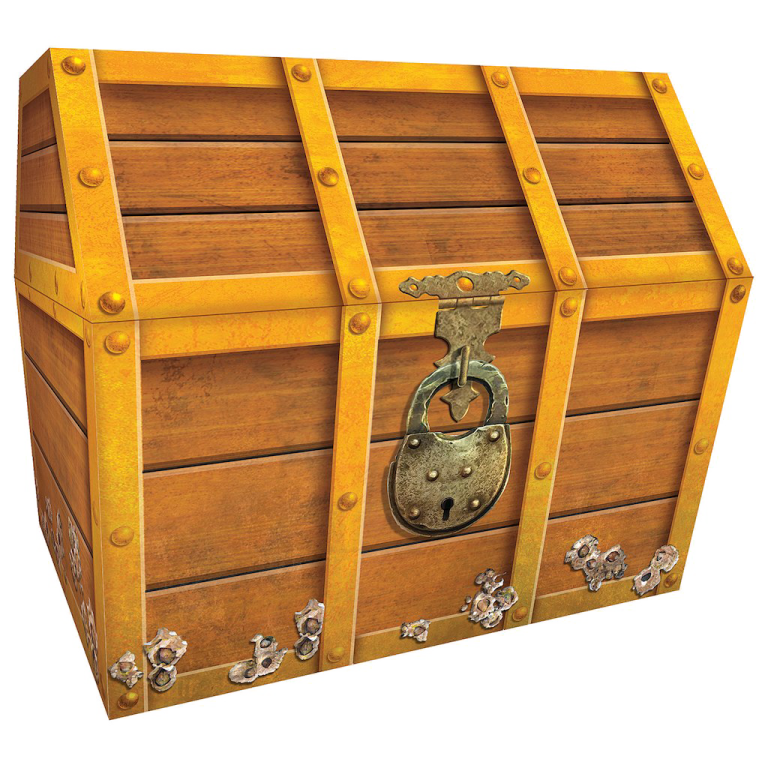 an old wooden chest with a lock on it