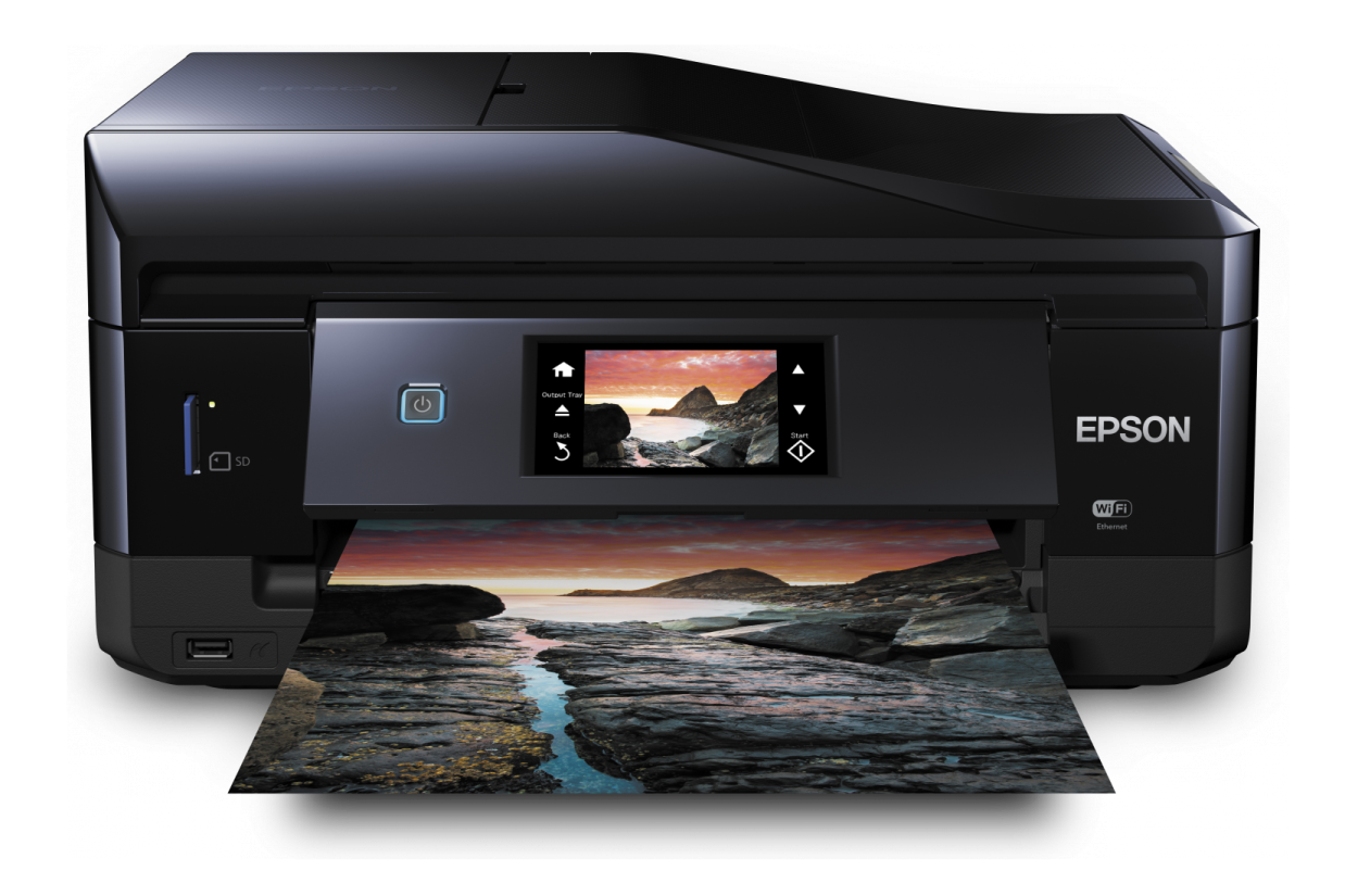 a printer with an image of a mountain scene