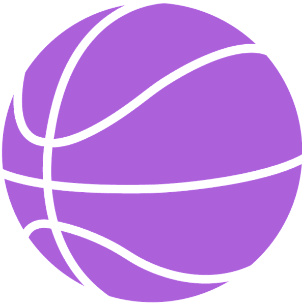 a purple basketball ball on a white background