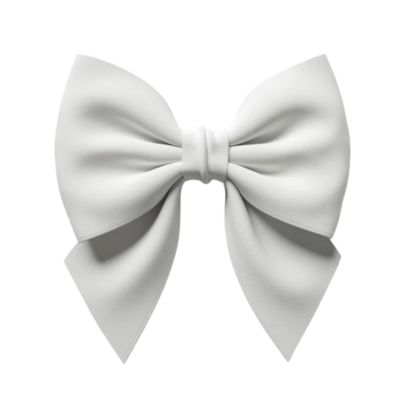 a large white bow on a white background