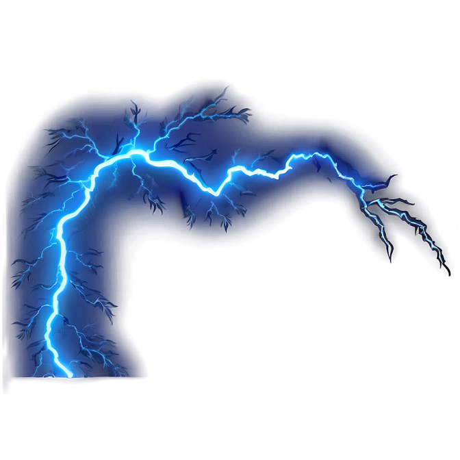 a blue lightning bolt on a white background