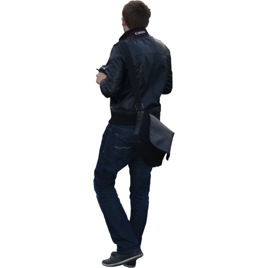 a man wearing a black leather jacket and jeans