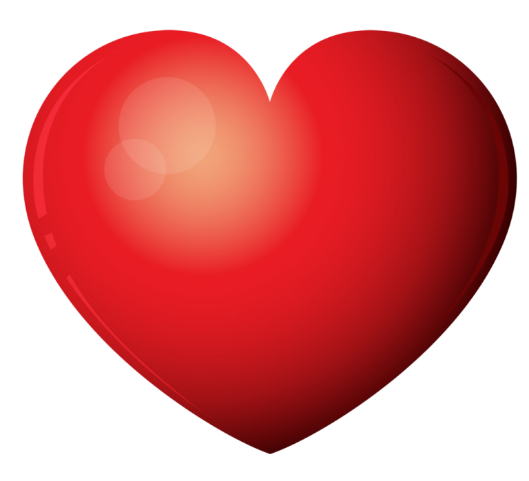 a red heart on a white background