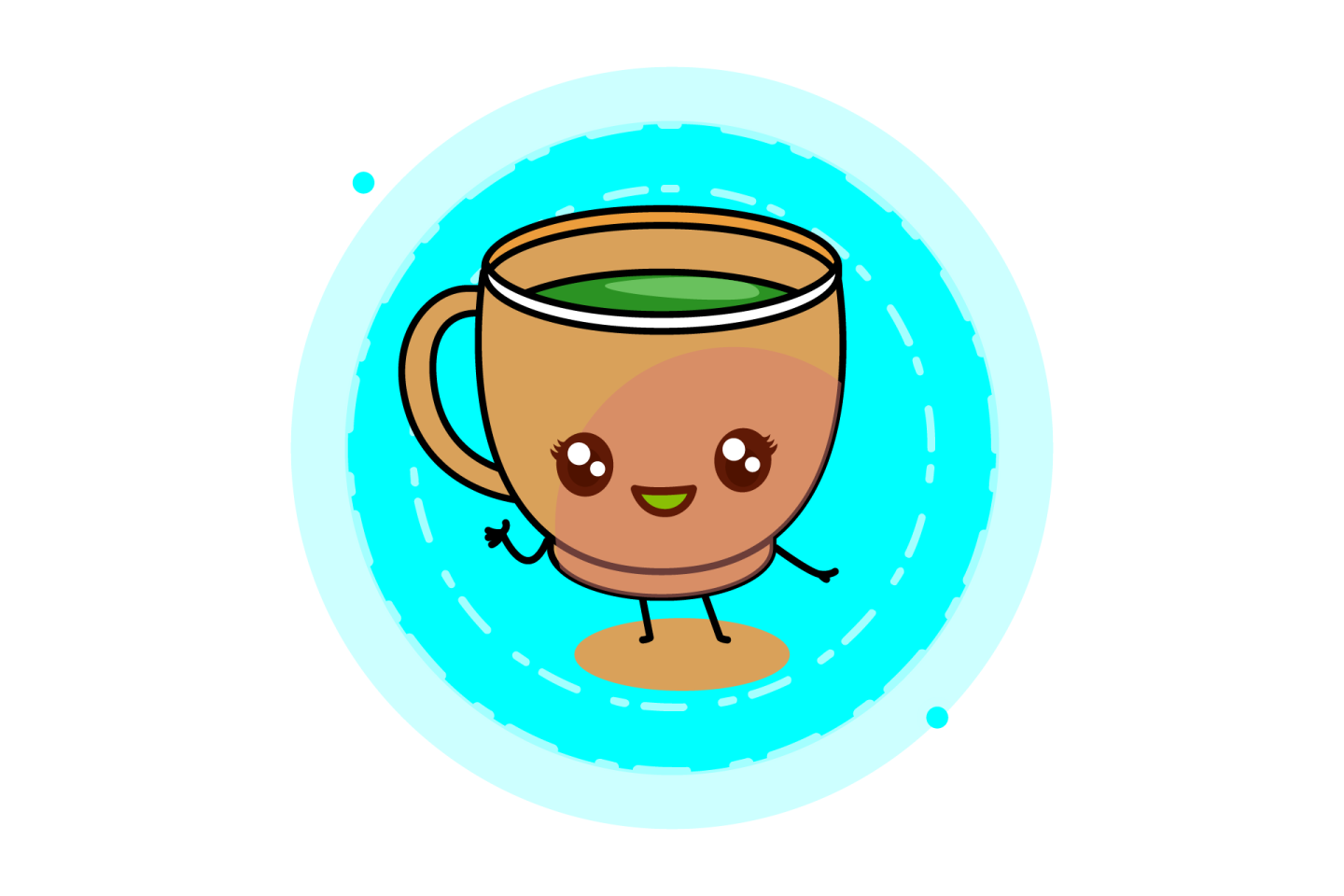a cup with a face on it