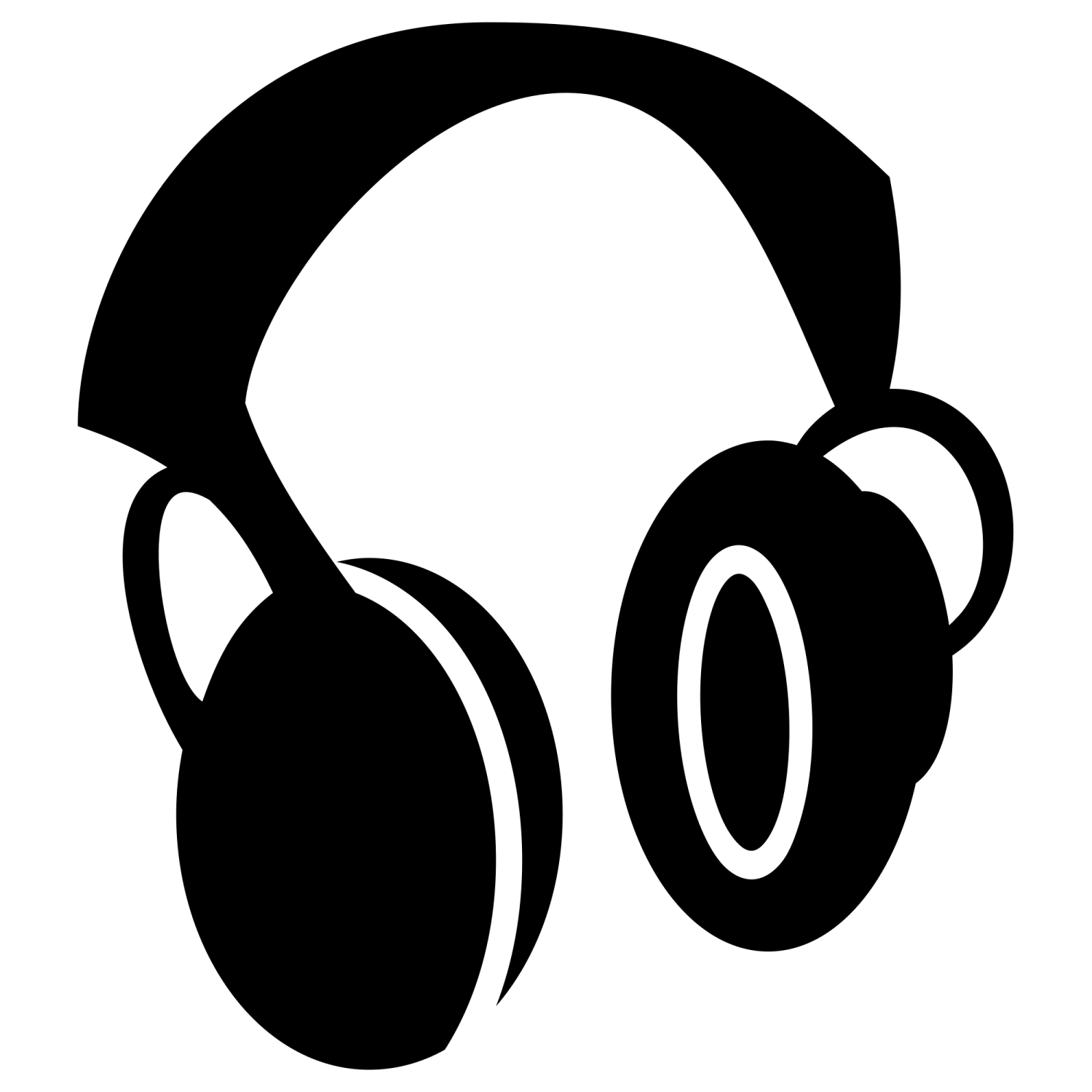 a black and white headphones icon
