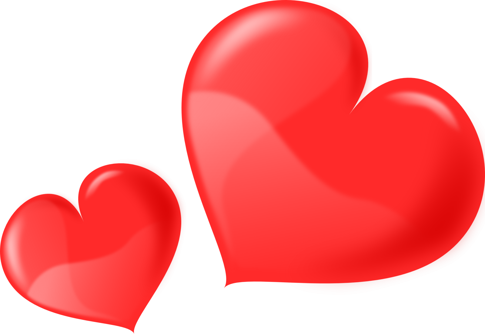 two black hearts on a white background
