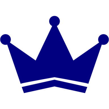 a blue crown on a white background
