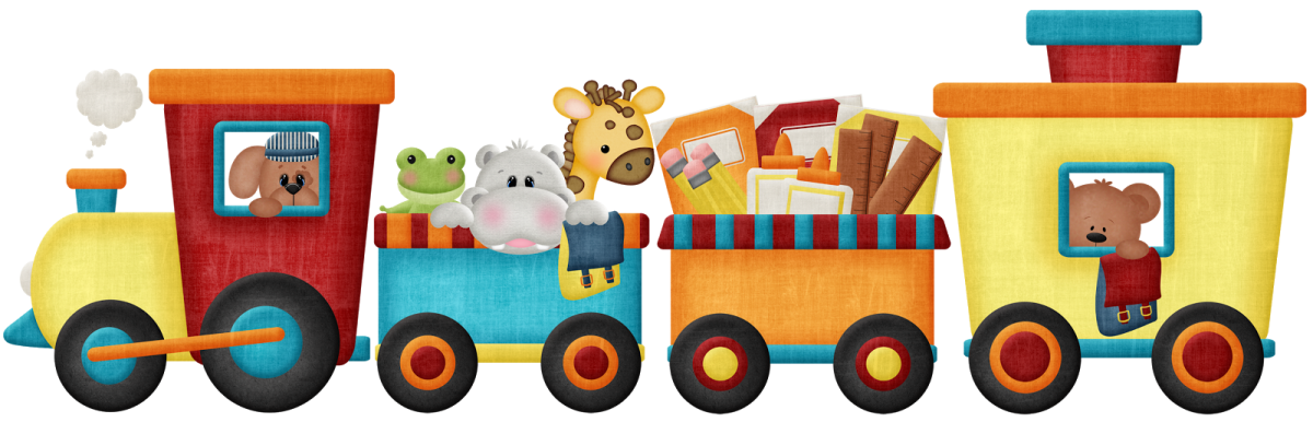 an illustration of a train with animals on it