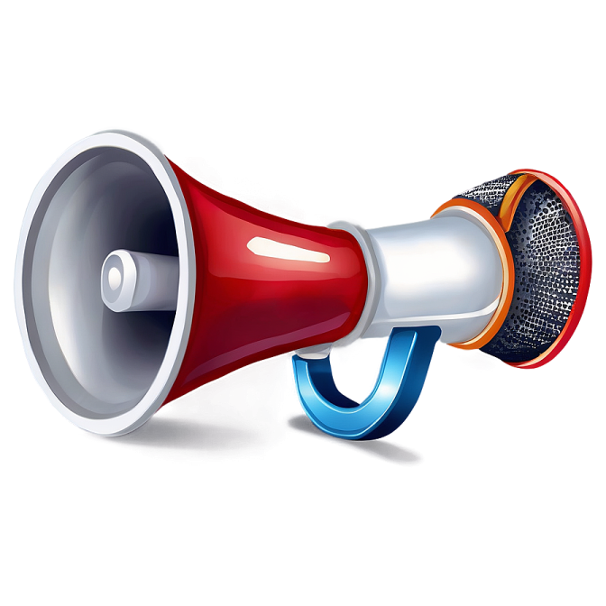 a red and white megaphone on a white background