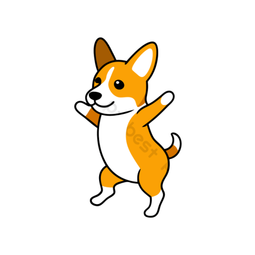 a cartoon dog with its paws up