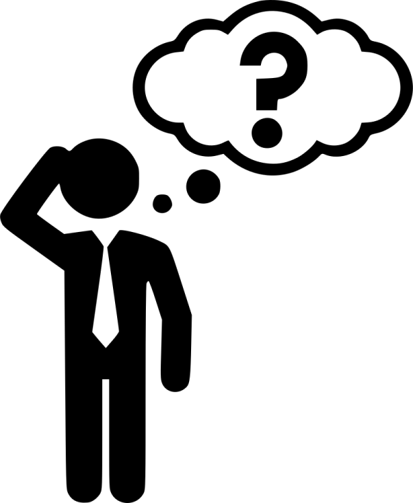 a man with a thought bubble above his head