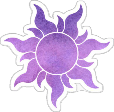 a purple sun sticker